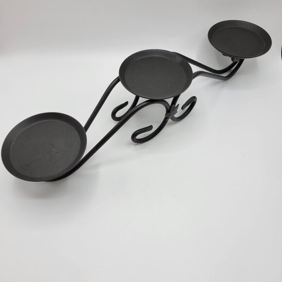 Longaberger Wrought Iron 3 Tier Pillar Candle Holder Maple Leaf Stand - Picture 1 of 10